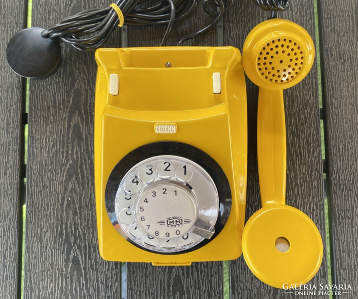 Cb76mm lemon yellow table dial telephone