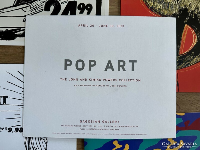 Andy Warhol Pop box & 6 db galéria meghívó