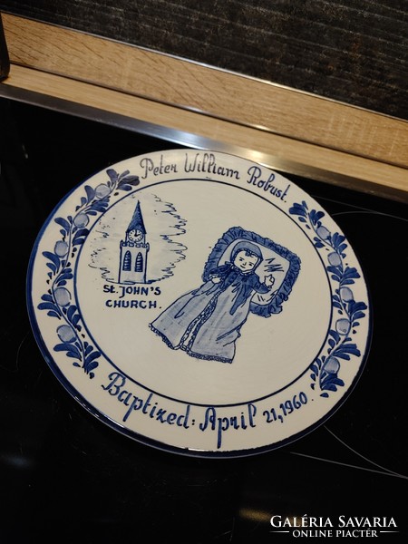 Dutch wall plate about baptism, 1960