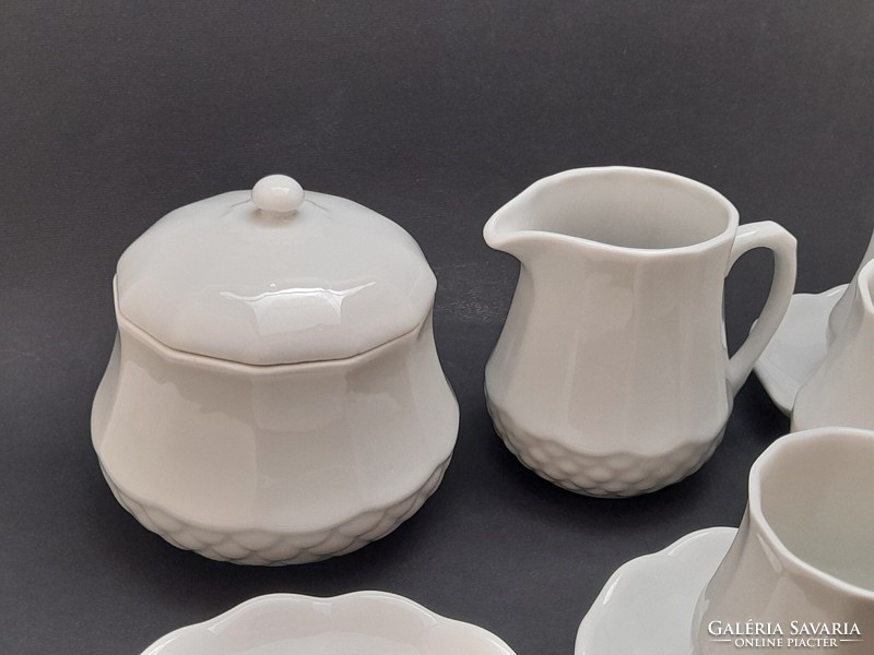 Witeg Kőporc porcelán kávés készlet darabjai egyben, csupor, hasas kis bögre