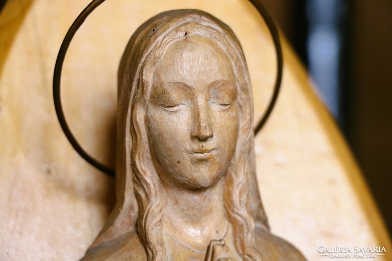 Wooden Virgin Mary wall decoration