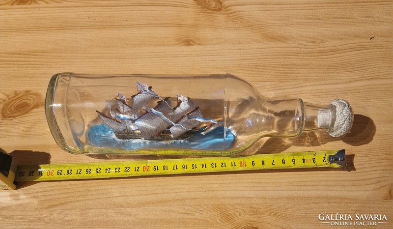 Hand-built glass ship model