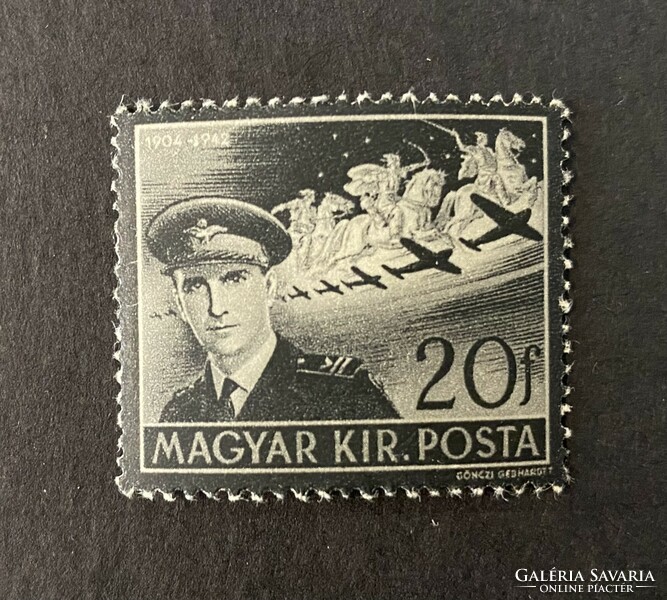 1942. Kormányzóhelyettesi gyászbélyeg ** postatiszta bélyeg
