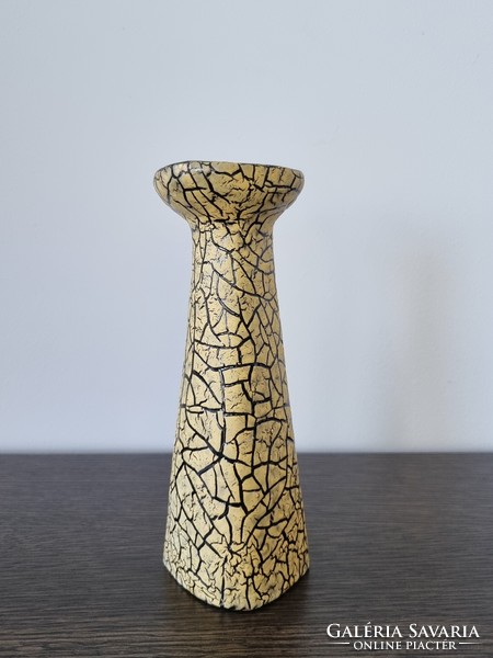 Collector's art ceramic vase with cracked matte glaze