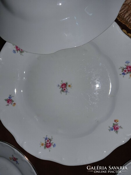 Baroque Zsolnay porcelain plates with floral pattern