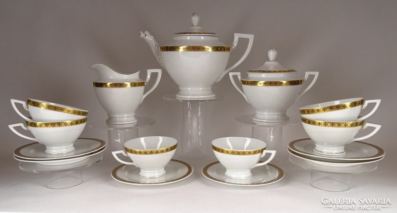 1F519 old schlaggenwald porcelain tea set 6 pcs.