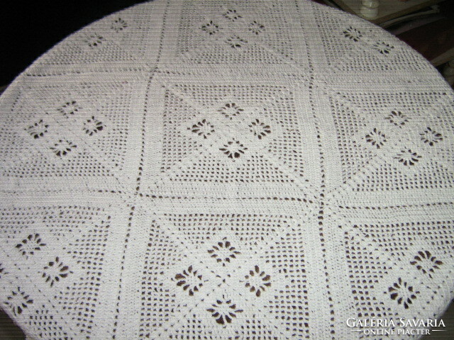 Beautiful antique white hand crocheted tablecloth