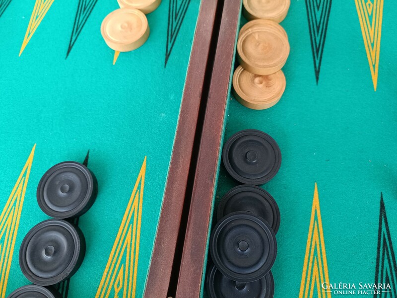 Antique backgammon board game Arabic game in box 555 8585