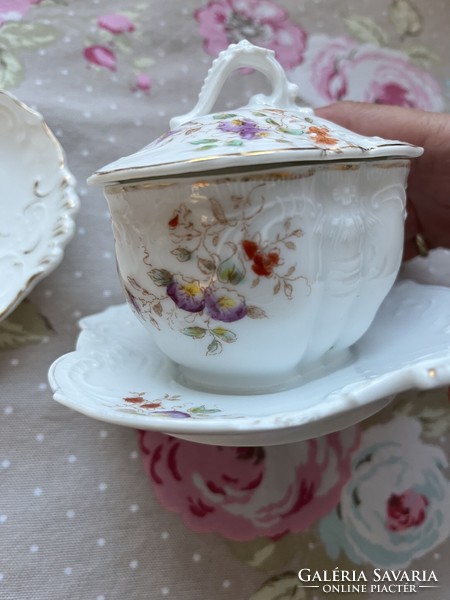 Beautiful small sauce or mustard tray and tray from the Art Nouveau period