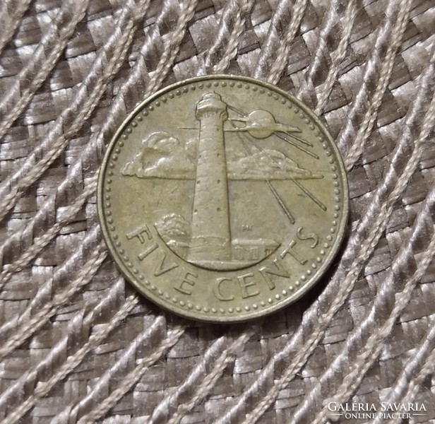 Barbados 5 cents 1989