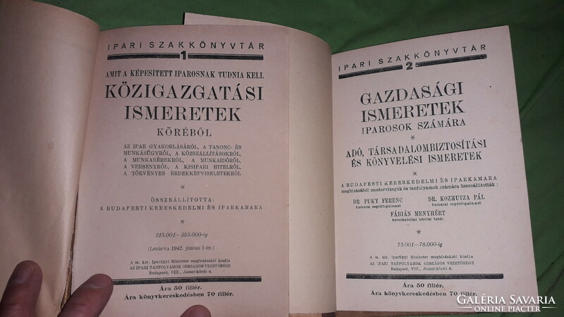 1942.Dr. Gyulay Ákos -  Közigazgatási és gazdasági ismeretek iparosok számára I-II. tankönyv könyv