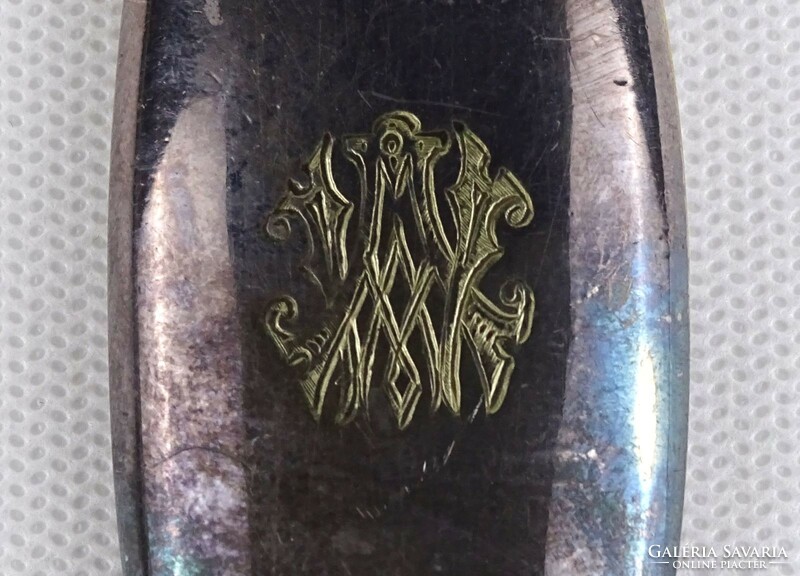 1Q838 Antik WM ezüstözött morzsaseprű + morzsalapát