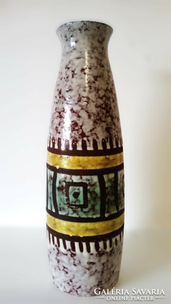 33 cm, Veb Haldensleben, német, retro kerámia váza 1960-as évek