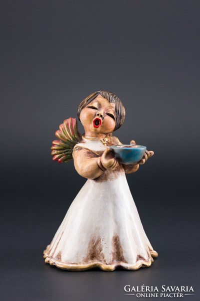 Italian ceramic, angel candle holder, statue.