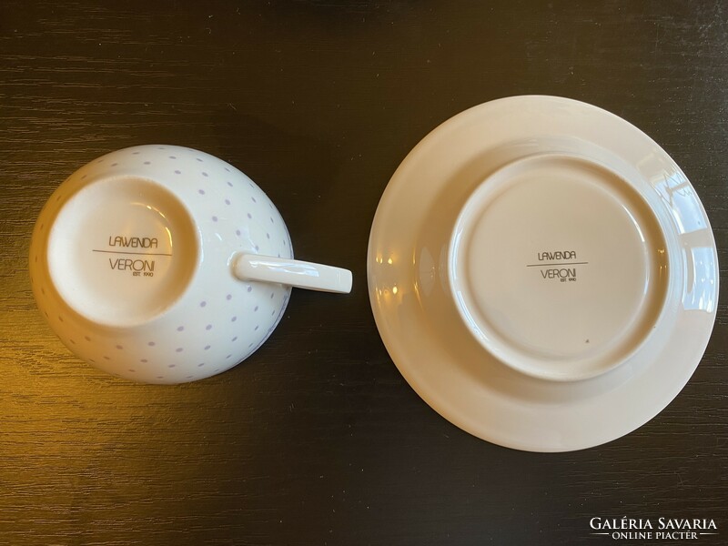Lewanda Veroni 12db-os (6 szett) porcelán teáskészlet levendula mintával