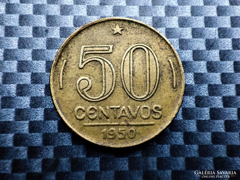 Brazil 50 centavos, 1950 eurico dutra