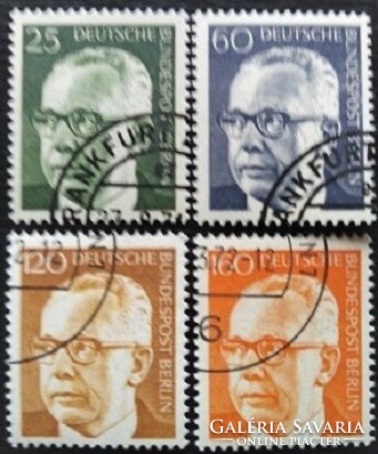 Bb393-6p / Germany - Berlin 1971 dr. Gustav Heinemann II. Line of stamps sealed