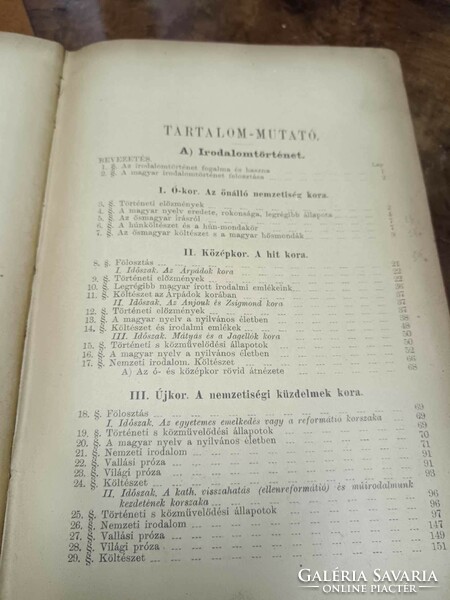 A magyar nemzeti irodalomtörténet vázlata 1893, Katinszky Géyza tankönyv szép nyomatokkal, melléklet