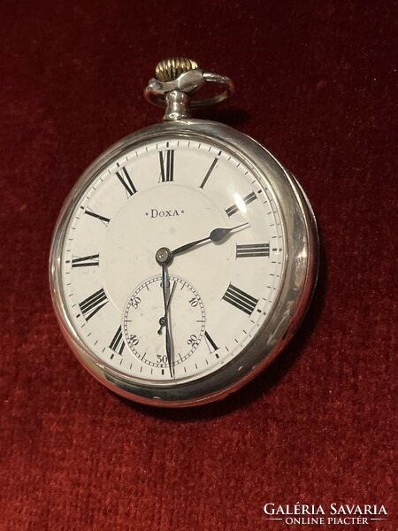 Doxa / antique/1900/ silver (800) pocket watch weight; 75 grams