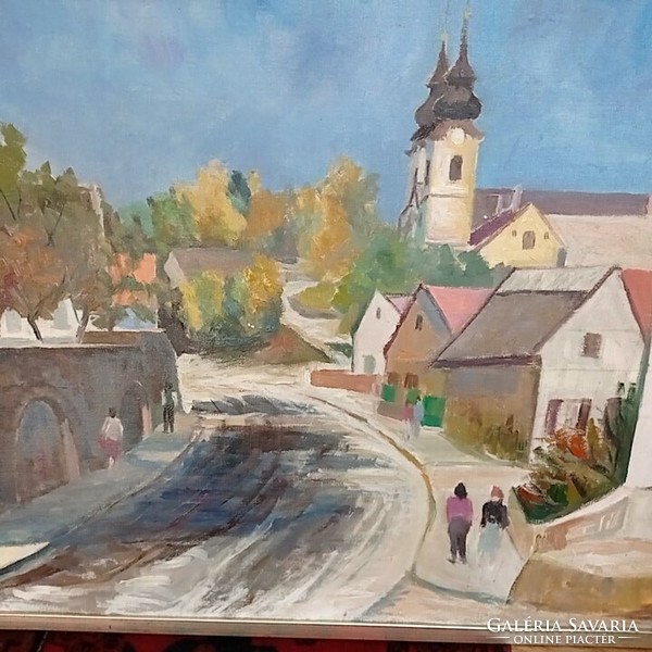 Tihany (two-towered church) unknown author, wonderful oil painting