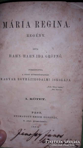 1863.Hahn-hahn, Countess Ida - Maria Regina I. According to the pictures, the volume is Vienna - Vienna