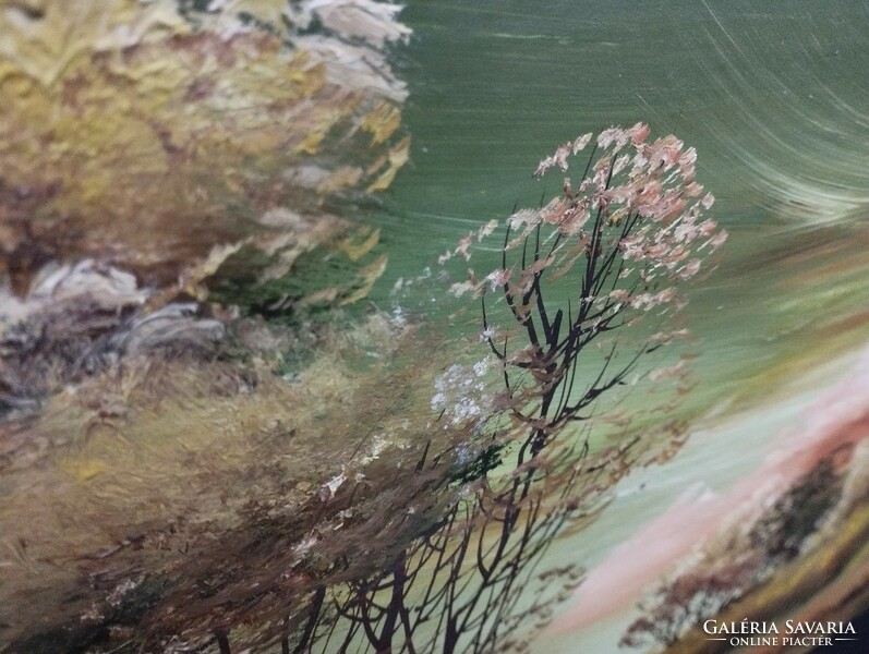 Katalin Szécsi - autumn meadow oil, wood fiber 30 x 40 cm