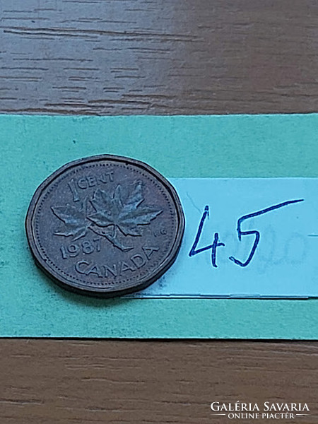 KANADA 1 CENT 1987  II. Erzsébet királynő,  Bronz   45