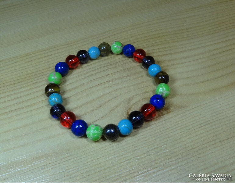 The effect of several types of minerals in one bracelet, made of 8 mm beads, for an 18-19 cm wrist.
