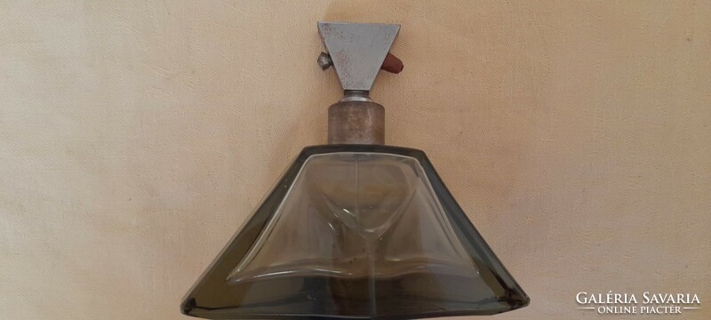 Parfümszóró üveg régi 11x6,5x9cm füstüveg