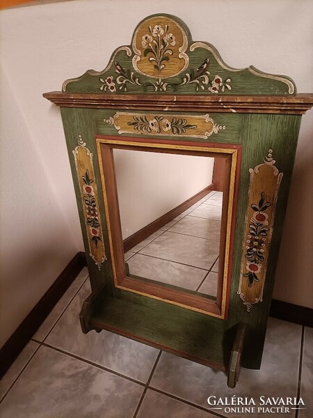 Voglauer anno 1800 altgrün, hand-painted wall mirror