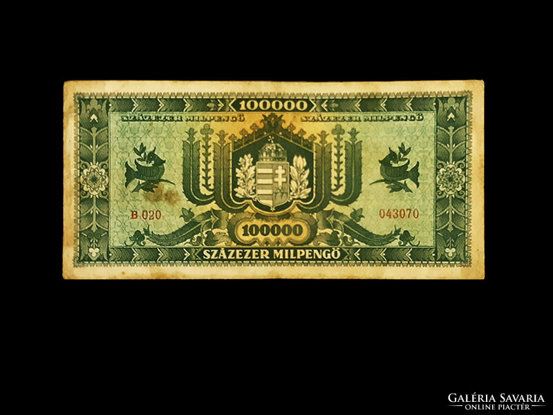 One hundred thousand milpengő - 1946 - 20th member of the inflationary series