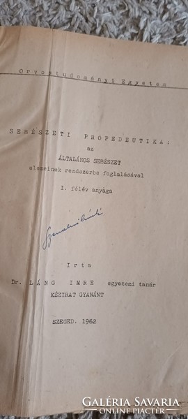 Dr Láng Imre Általános sebészet.
