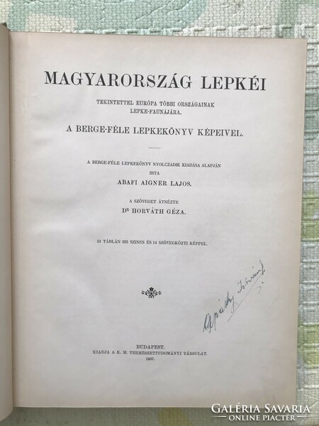 Abafi Aigner Lajos: Magyarország lepkéi 1907 !!!