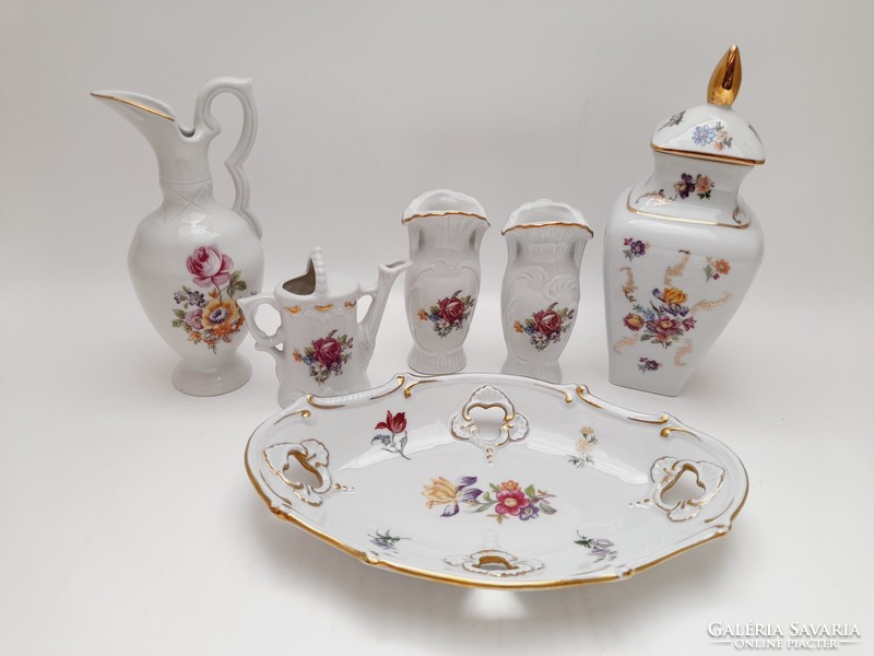 Gdr porcelain with floral pattern, 6 pieces in one