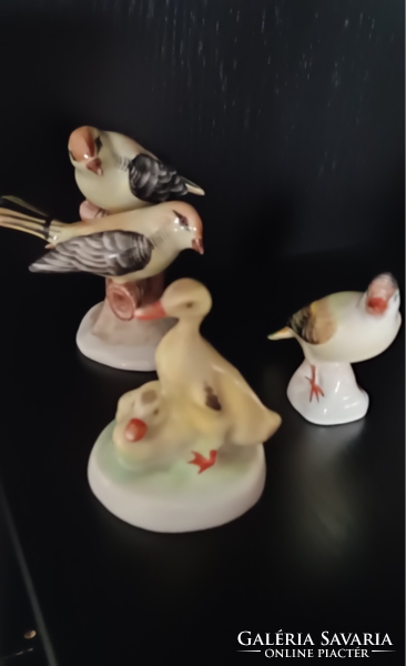 Aqvinkum marked bird and duck porcelain figurines 3 in one