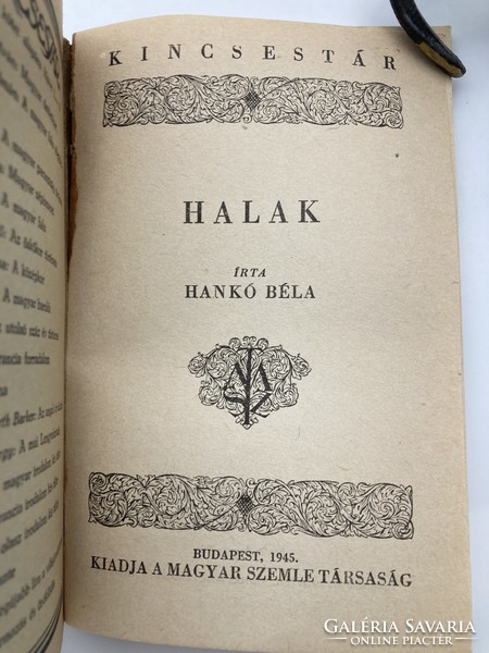 Hankó Béla: Halak, 1945 - ritka kiadvány