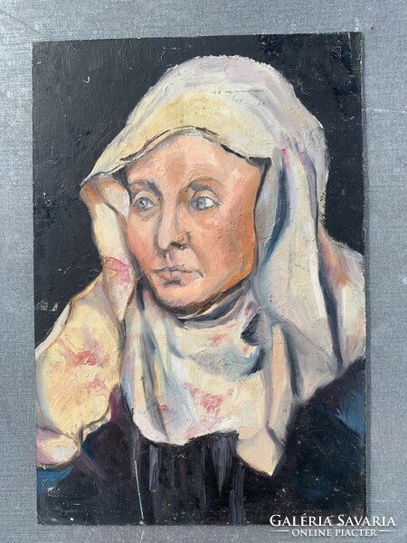 Female portrait (marked by Hörcher) oil on cardboard around 1930