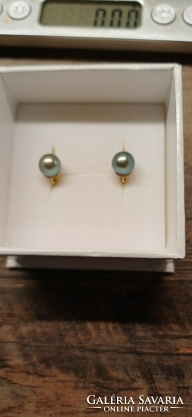 Tahitian pearl earrings with pearls 14 k