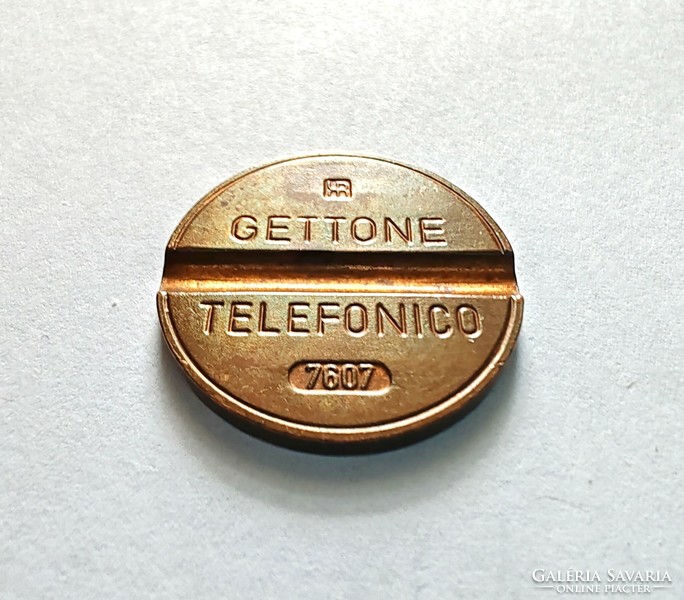 Olaszország telefon zseton, token "7607" Gettone Telefonico.