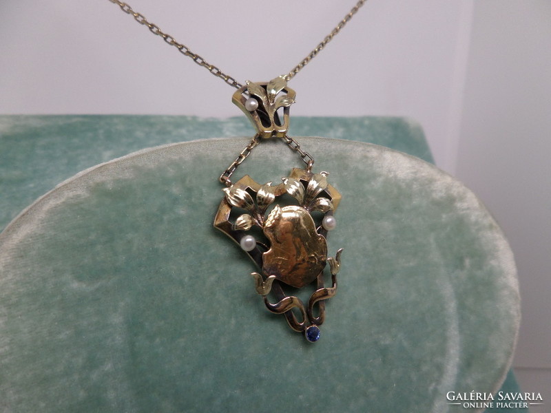 Art Nouveau antique gold necklace / necklace / necklace