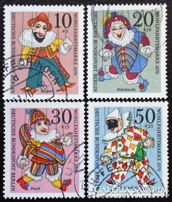 Bb373-6p / Germany - Berlin 1970 public welfare : marionettes stamp set stamped
