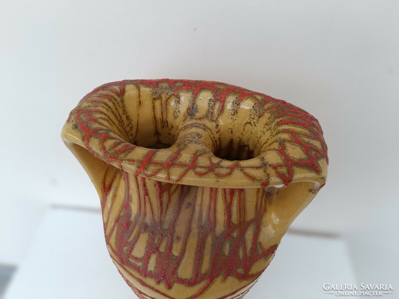 Retro Hungarian ceramic home furnishing object vase with 2 mouths large size 226 8627