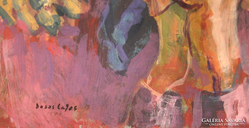 Ima, touching, guaranteed original painting by drummer Lajos /1921-2012/