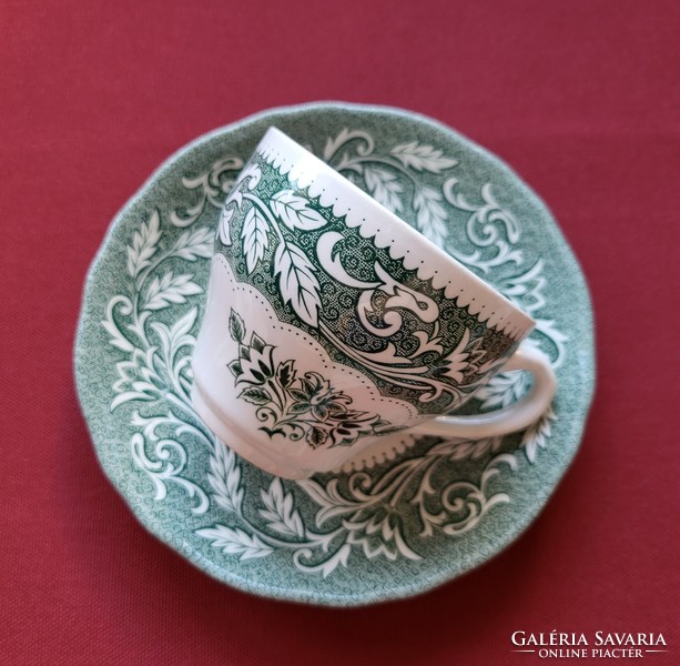 English royal staffordshire j&g meakin green porcelain coffee tea set cup saucer