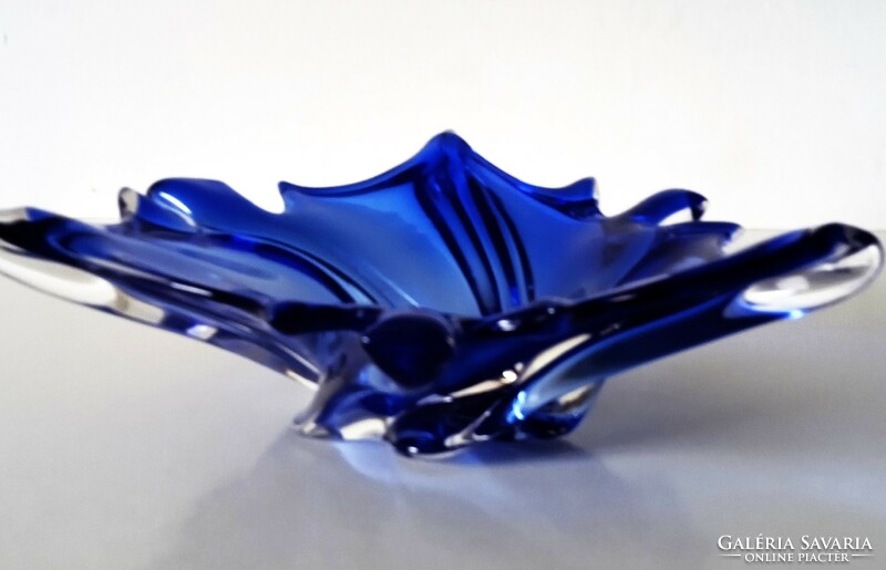 Murano, leaf-shaped, sommerso glass bowl