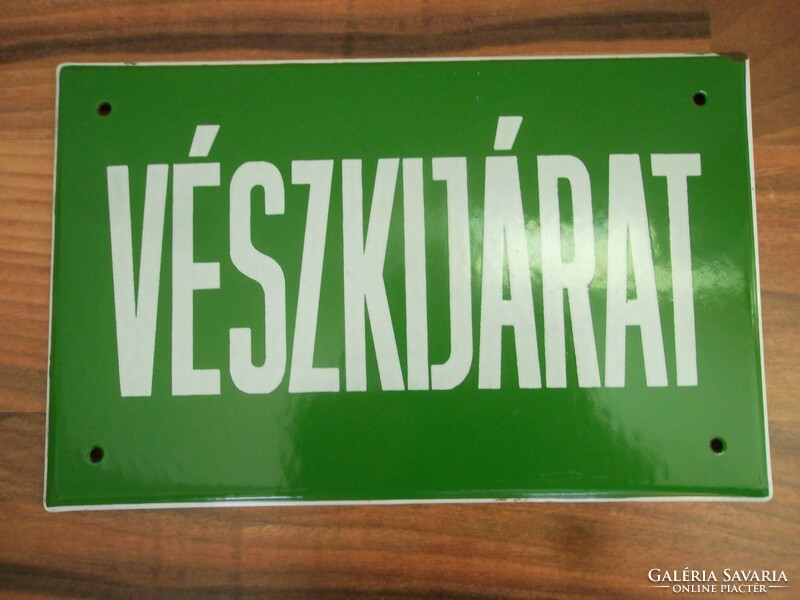 Emergency exit enamel sign