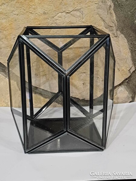 Metal-glass dry flower vase-storage