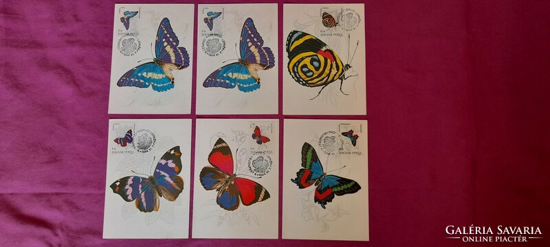 Postcard 002 butterflies 6 in one