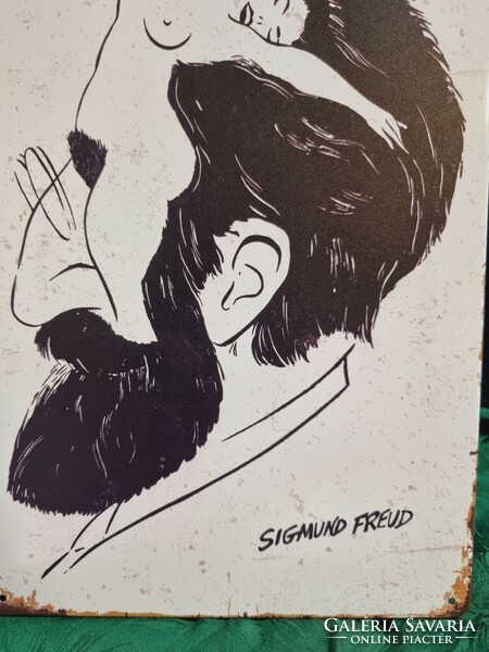Sigmund Freud dekorációs  Vintage fém tábla ÚJ! (2)