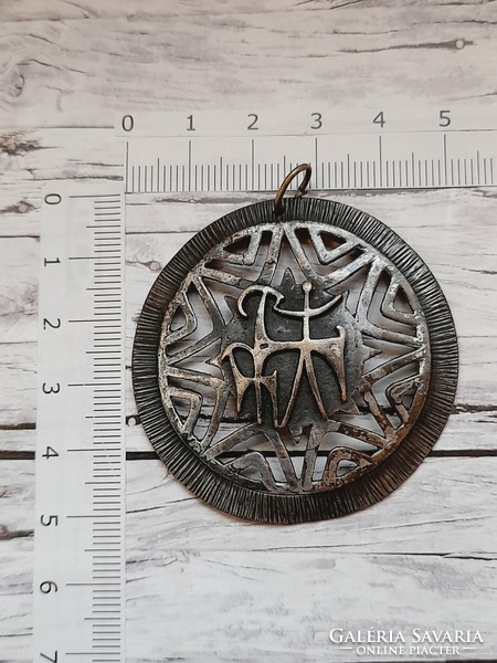 Silver-plated craftsman pendant